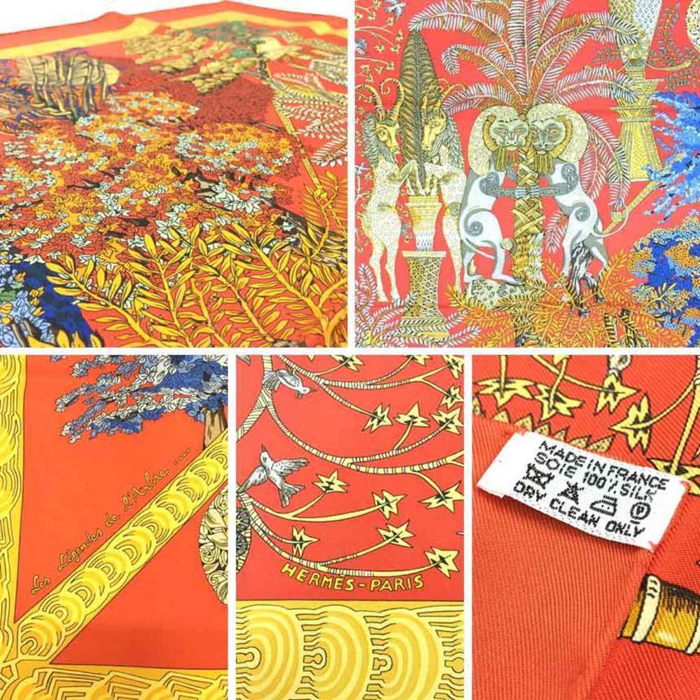 HERMES Orange Silk Scarf - Picture 3 of 3